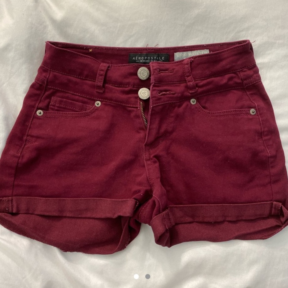 aeropostale high waisted cute maroon shorts!